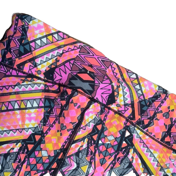 LORNA JANE By Pink Legging Size:S Mid Rise Full Length Pants Black Geometric Y2K - Picture 5 of 9